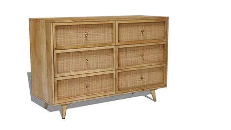 Home Republic Anjuna Natural 6 Chest Of Drawers 3D Warehouse