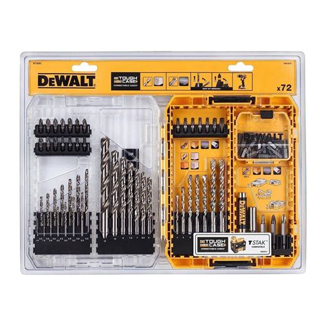 DeWalt DT70761 QZ Masonry HSS G Metal TOUGHCASE Drill Bit Set X72 Pcs