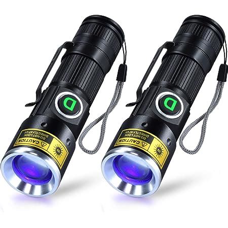 DARKDAWN UV Flashlight 365nm LED Blacklight Flashlight USB