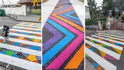 Em Madrid as faixas de pedestres ficam coloridas graças à street art