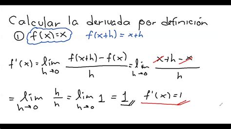 4 Ejemplos de derivadas por definición o Regla de los 4 pasos