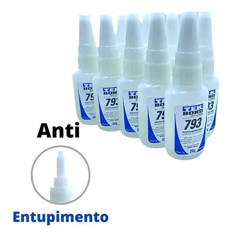 Kit 10 Adesivo Cola Instantânea 793 20g Tek Bond Artesanato