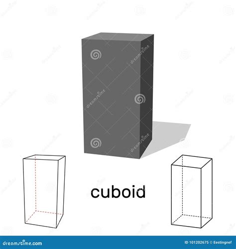 Cuboid Dimensión De Una Variable Geométrica Aislado En El Fondo Blanco