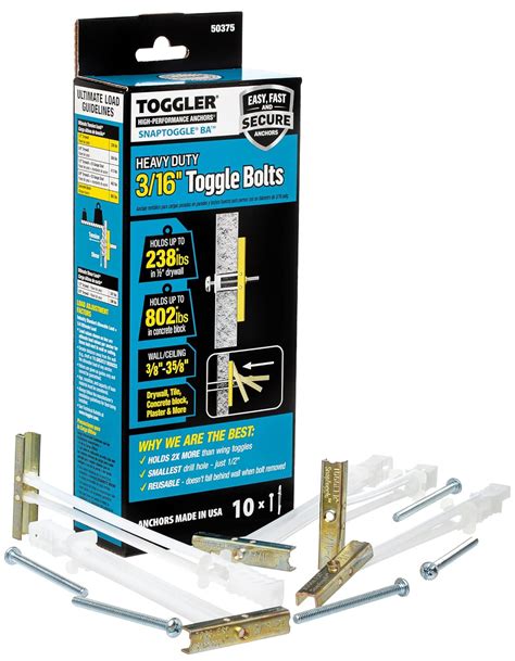 Toggler Snaptoggle Ba Toggle Anchor With Bolts Zinc Plated Steel