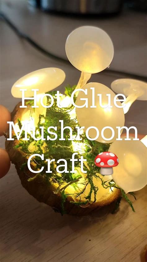 Hot Glue Mushroom Craft With Lights DIY Room Decor