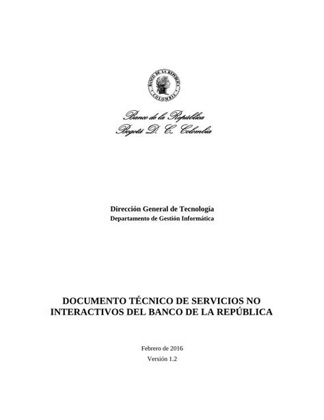 Pdf Banco De La Rep Blica Bogot D C Colombia Banrep Gov Co