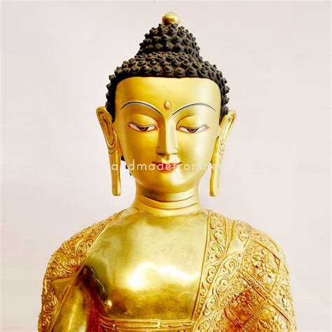 22 Inch Shakyamuni Buddha Full Gold Glided Statue Handmade In Nepal