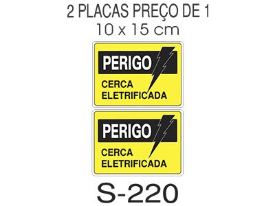 PLACA DE SEGURANÇA PERIGO CERCA ELETRIFICADA DUPLA MWM EPI MATERIAIS