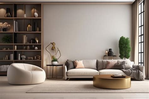 Premium AI Image | luxury living room with pouf