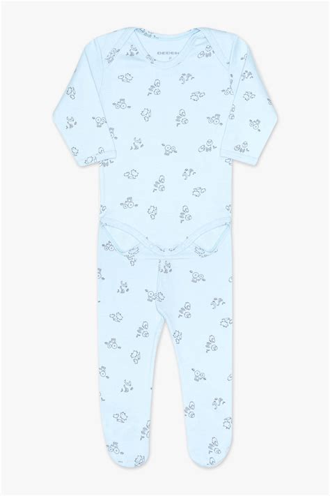 Conjunto body pé fazendinha azul para bebê Lojista Dedeka