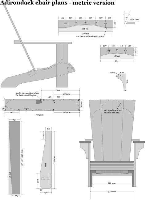 Adirondack Chair Plans In Metric Dimensions Adirondack Chair Plans