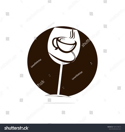 Coffee Wine Glass Logo Design Vector Stock Vector Royalty Free