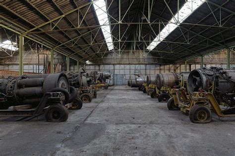 A Gloomy Hangar Housing Defunct Light Aircraft Urban Ghosts Media