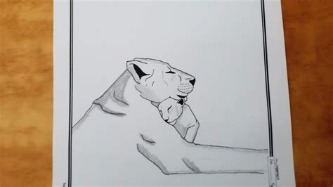 How To Draw A Lioness With Her Cub Easy Drawing Tutorial YouTube