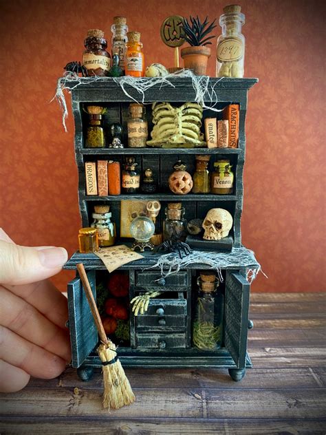 Miniature Witch Cupboard 1 12 Scale Halloween Furniture Etsy