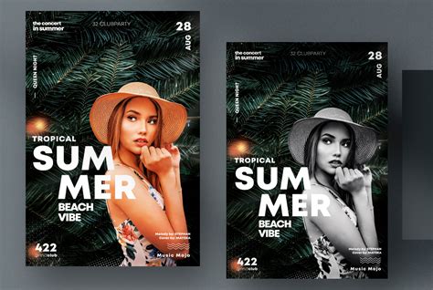 Elegant Tropical Psd Flyer Template Pixelsdesign