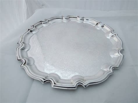 Decorative Vintage Silver Plated Salver Tray Cavalier Etsy Uk