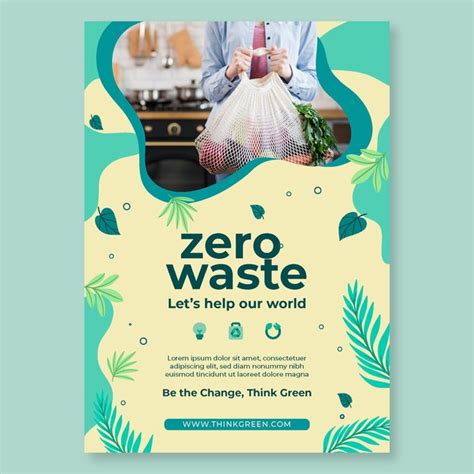 Free Vector Zero Waste Poster Design Template