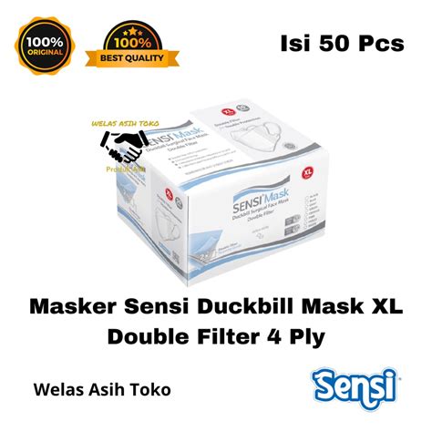 Jual Masker Sensi Duckbill Mask Ukuran Xl Ply Double Filter Isi