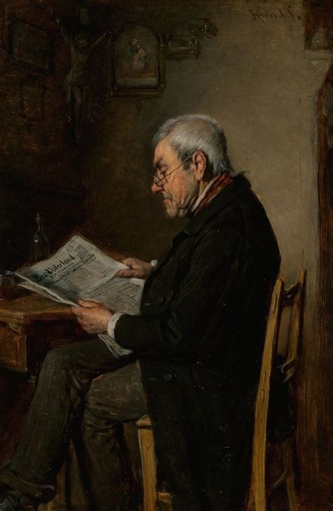 A Gentleman Reading A Newspaper By Hermann Kern Artvee