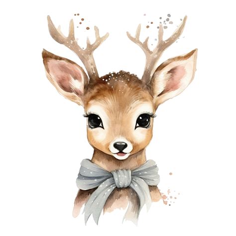 Christmas Deer Background Illustration Red Isolated Character Png