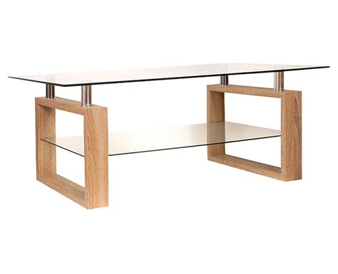 Mesa Ratona Moderna Living Madera Vidrio H O X X Cm