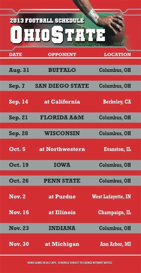 Football Schedules: Ohio State College Football Schedules - Football season is right around the ...