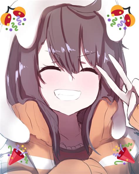 Safebooru 1girl Bangs Blush Brown Cardigan Brown Hair Cardigan Closed Eyes Closed Eyes