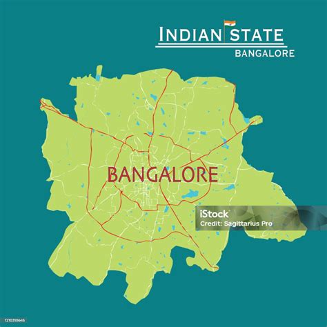 Detailed Vector Bangalore Map With Background Bangalore City Map Stock