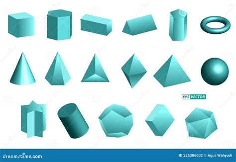 Realistic Geometric Shapes Isolated Or Basic D Shapes Stock Vector