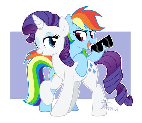 Rainbow Dash And Rarity Drawn By Yaaaco Bronibooru