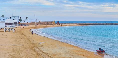 La Caleta Beach Cadiz Costa De La Luz Spain Editorial Photo Image