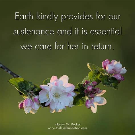 Earth Kindly Provides For Our Sustenance And It Is Essential We Care