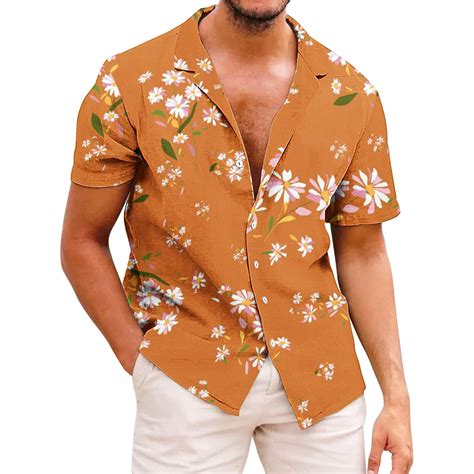 Waenqinla Mens Hawaiian Shirt Funny Tropical Print Beach Shirts Aloha