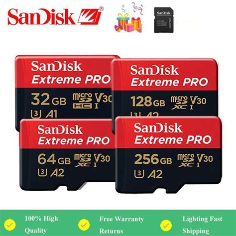 Sandisk Extreme Pro 256GB U3 Memory Card 32GB 64GB 128GB 512GB Micro SD