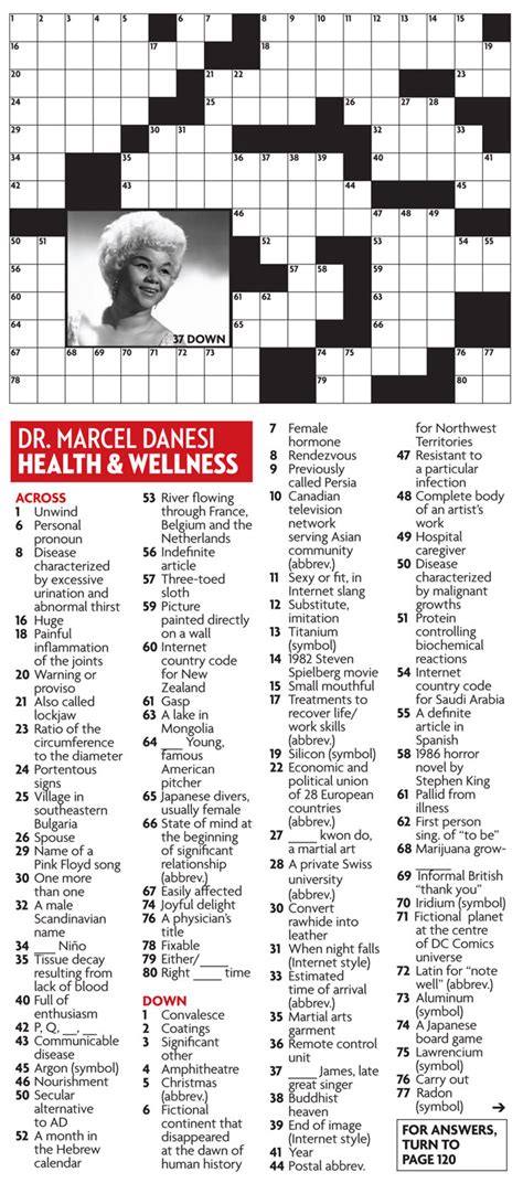 Health And Wellness October 2013 Crossword Puzzle Everything Zoomer