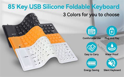 Agatige Clavier Pliable En Silicone USB 85 Touches Clavier En Silicone