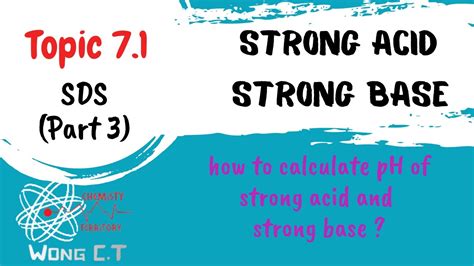 Ph And Poh Of Strong Acid And Strong Base Sds Sk015 Topic 71 Part 3