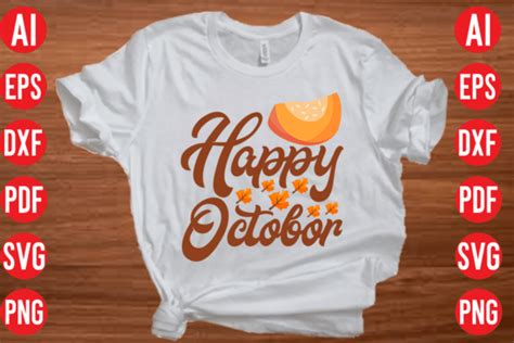 Happy October Svg Cut File Graphic By Merchtrends Svg · Creative Fabrica