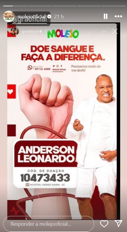 Em estado gravíssimo Anderson Leonardo precisa de sangue urgência