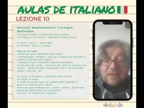 Aula De Italiano Para Iniciantes Artigos Em Italiano Youtube