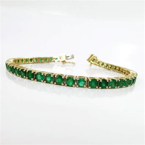 No Reserve Ct Green Emerald Designer Eternity Tennis Bracelet