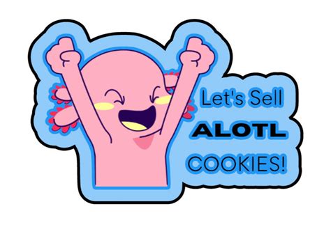 Girl Scout Cookie Axolotl 2024 Mascot Digital PNG Image File Etsy Canada