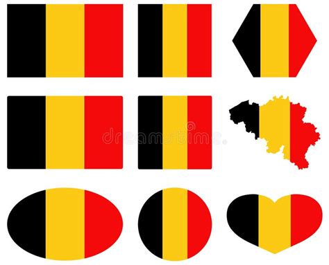 Belgia Mapa I Flaga Kraj W Zachodniej Europie Ilustracja Wektor