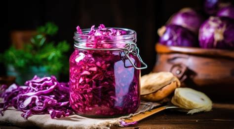 Premium Ai Image Homemade Sauerkraut In A Jar Generative Ai