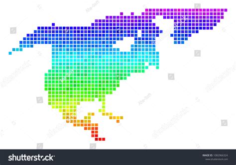 Vektor Stok Pixel North America Map Vector Territory Tanpa Royalti