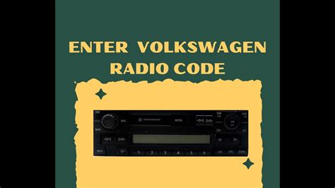 How To Enter Volkswagen Radio Code Youtube