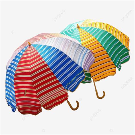 Colorful Beach Umbrellas For Protection From Summer Beach Heat Hot