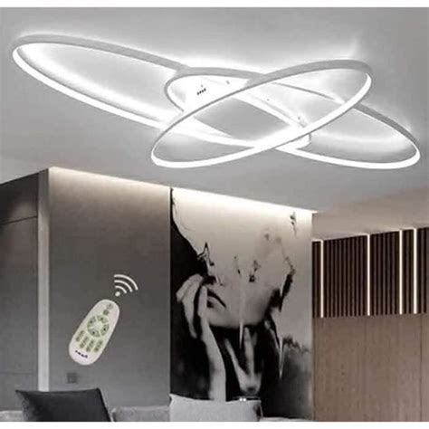 Luminaire Plafonnier Led Dimmable Salon Lustre Lampe Avec Télécommande Moderne Plafond Creative