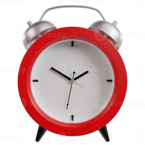 Red Retro Alarm Clock 3D Illustration 8507707 PNG